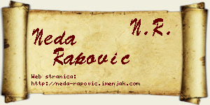 Neda Rapović vizit kartica